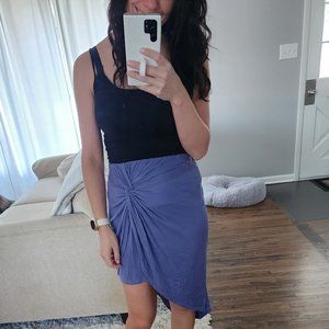 Purple asymmetrical skirt